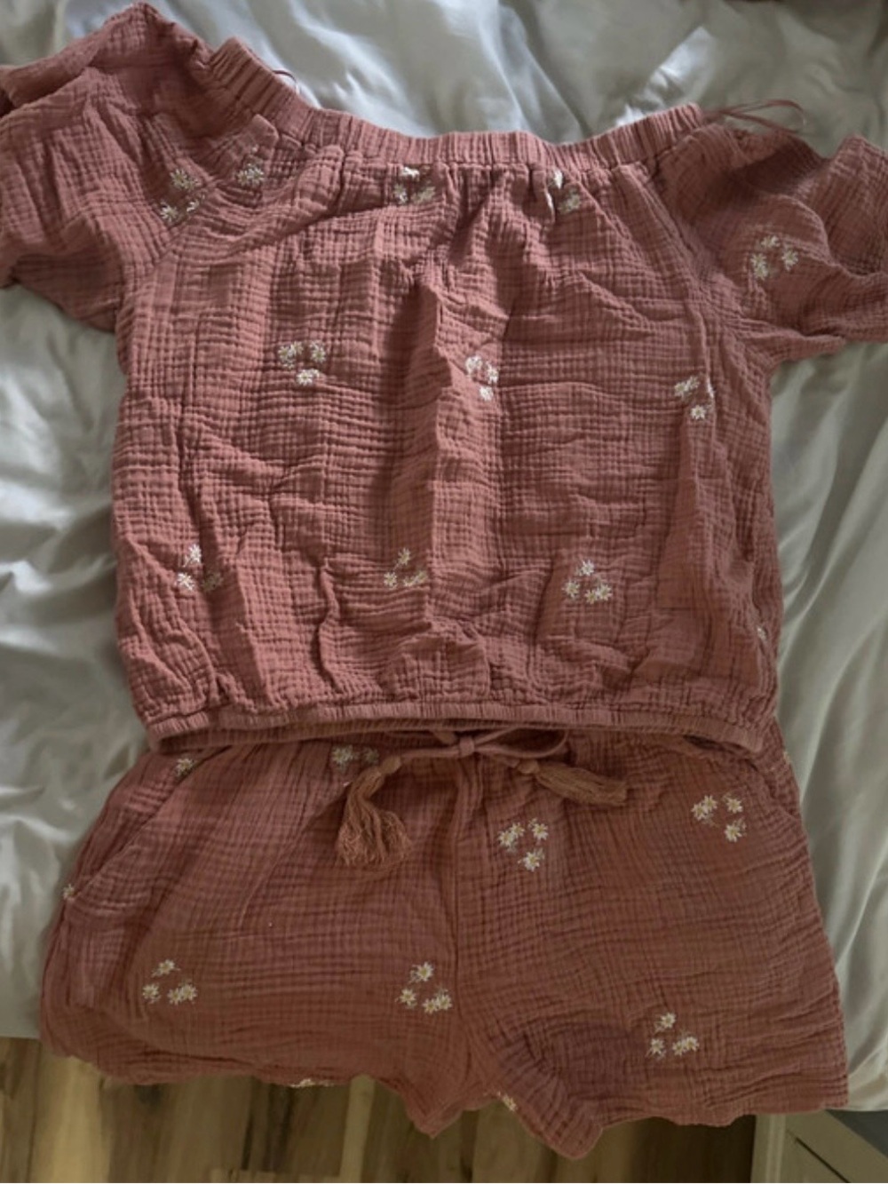 T.J.Maxx Dusty Rose Floral Two-Piece Women's Pajama Set